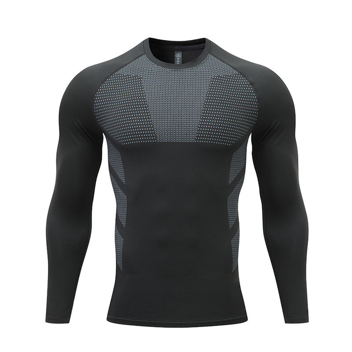 Herren Kompressions-Langarm-Sportshirt Echoarchiv