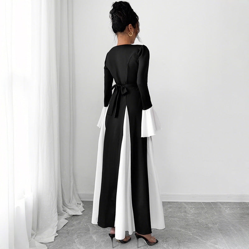 Damen Elegantes Maxikleid mit Rüschendetails und Taillengürtel Echo Archiv
