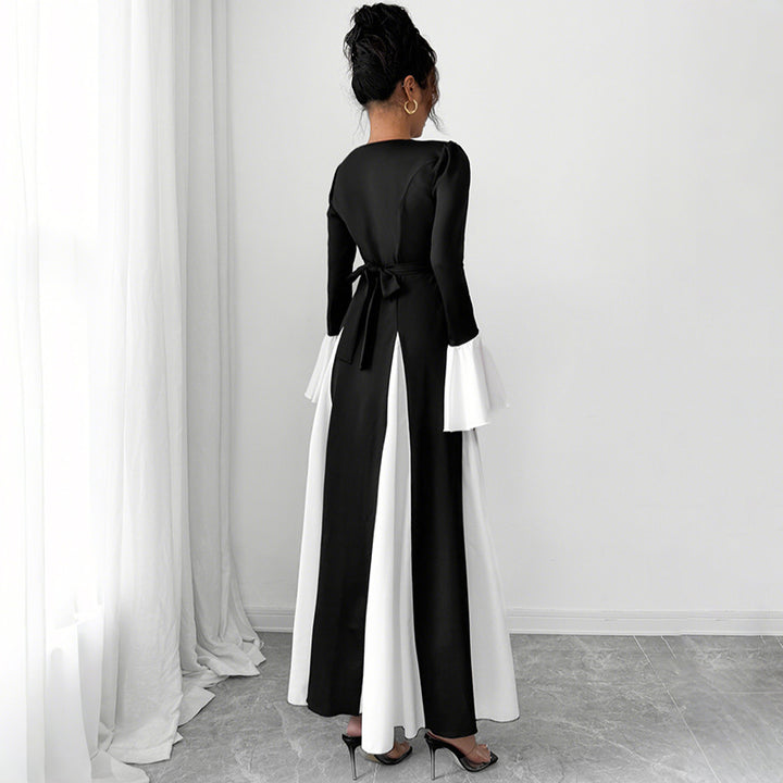 Damen Elegantes Maxikleid mit Rüschendetails und Taillengürtel Echo Archiv