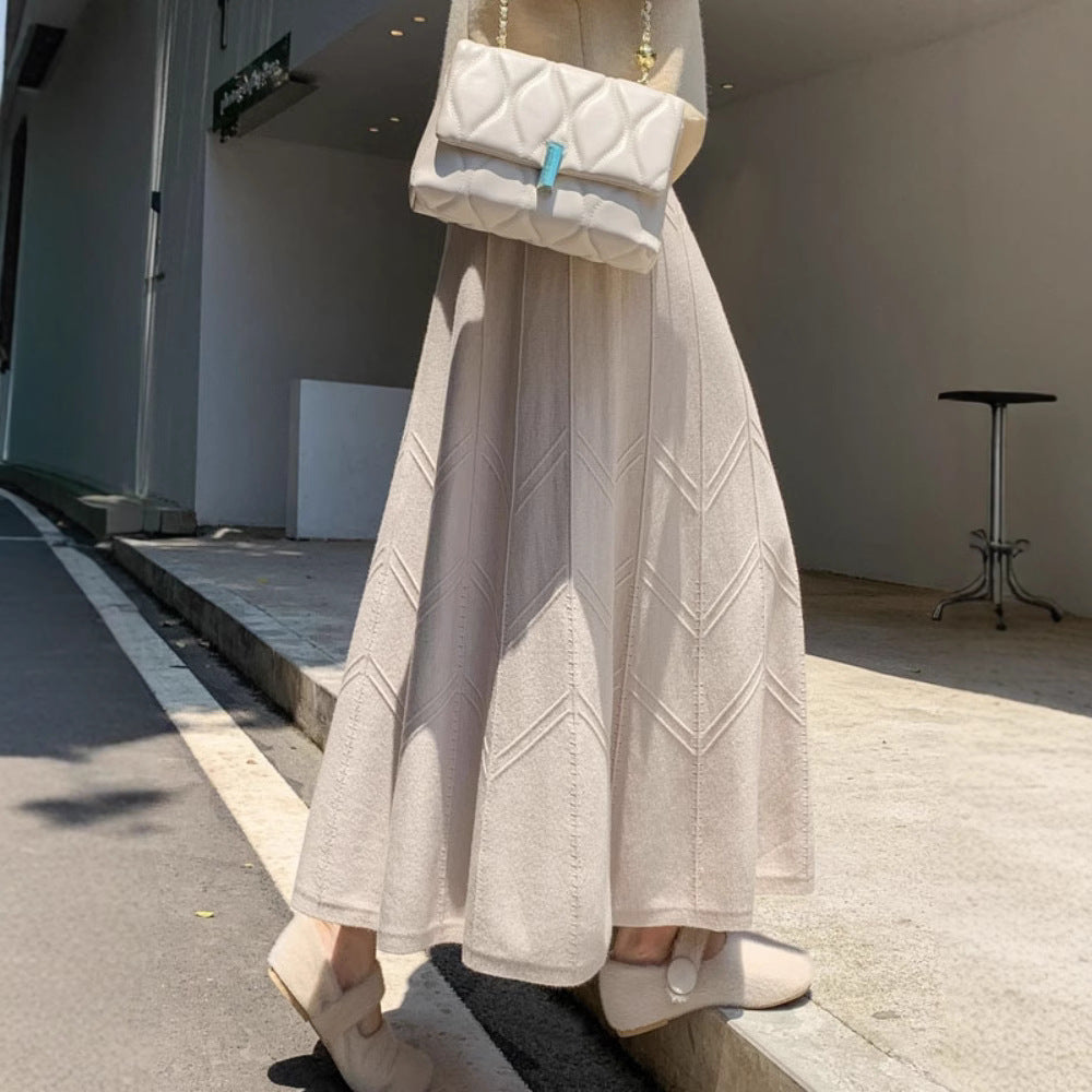 Damen Eleganter, schwingender Maxirock mit strukturiertem Design Echo Archiv