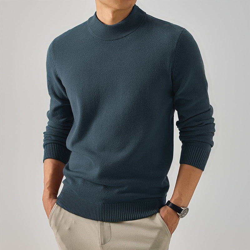 Herren Kurzer Rollkragen-Feinstrickpullover mit schmaler Silhouette Echo Archiv