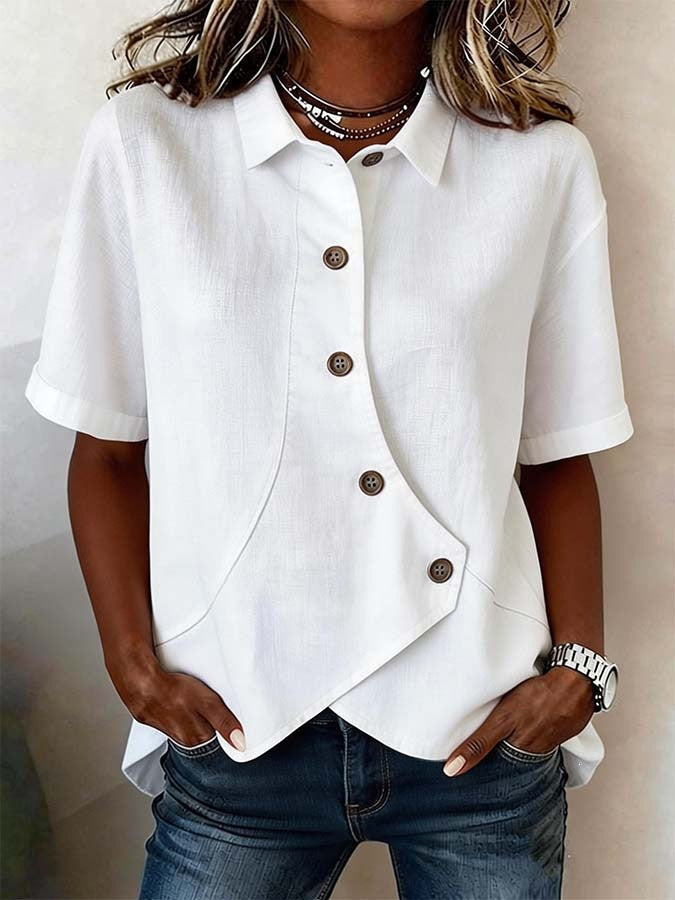 Damen Besonders gestaltete Bluse mit einzigartigem Knopfdetail Echoarchiv