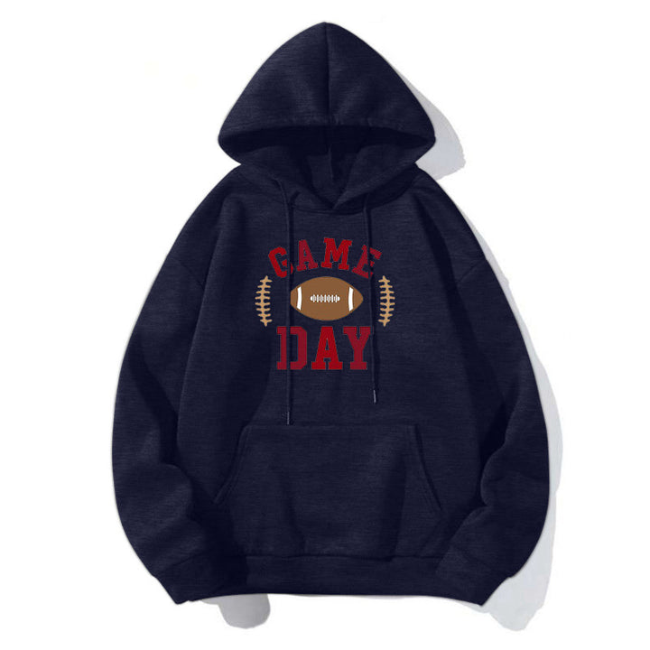 Damen Sportlicher Kapuzenpullover mit Football-Motiv Echoarchiv