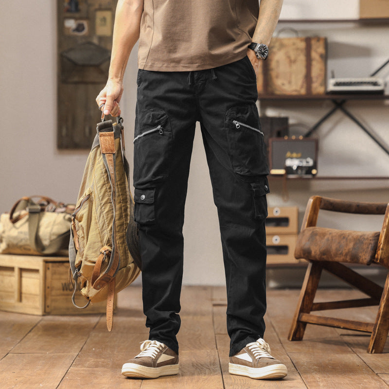 Herren robuste Cargo-Hose mit vielseitigen Taschen und verstellbarem Bund Echoarchiv