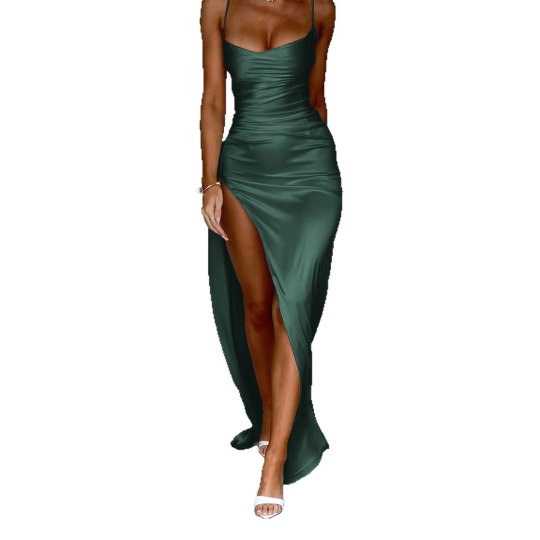 Damen Elegantes Wickelkleid mit hohem Schlitz und verführerischen Spaghettiträgern Echo Archiv