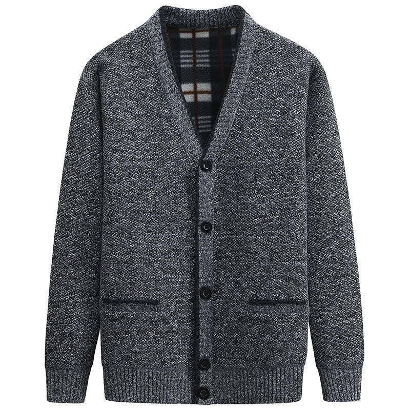 Herren Strickjacke mit V-Ausschnitt und hochwertigen Details Echoarchiv