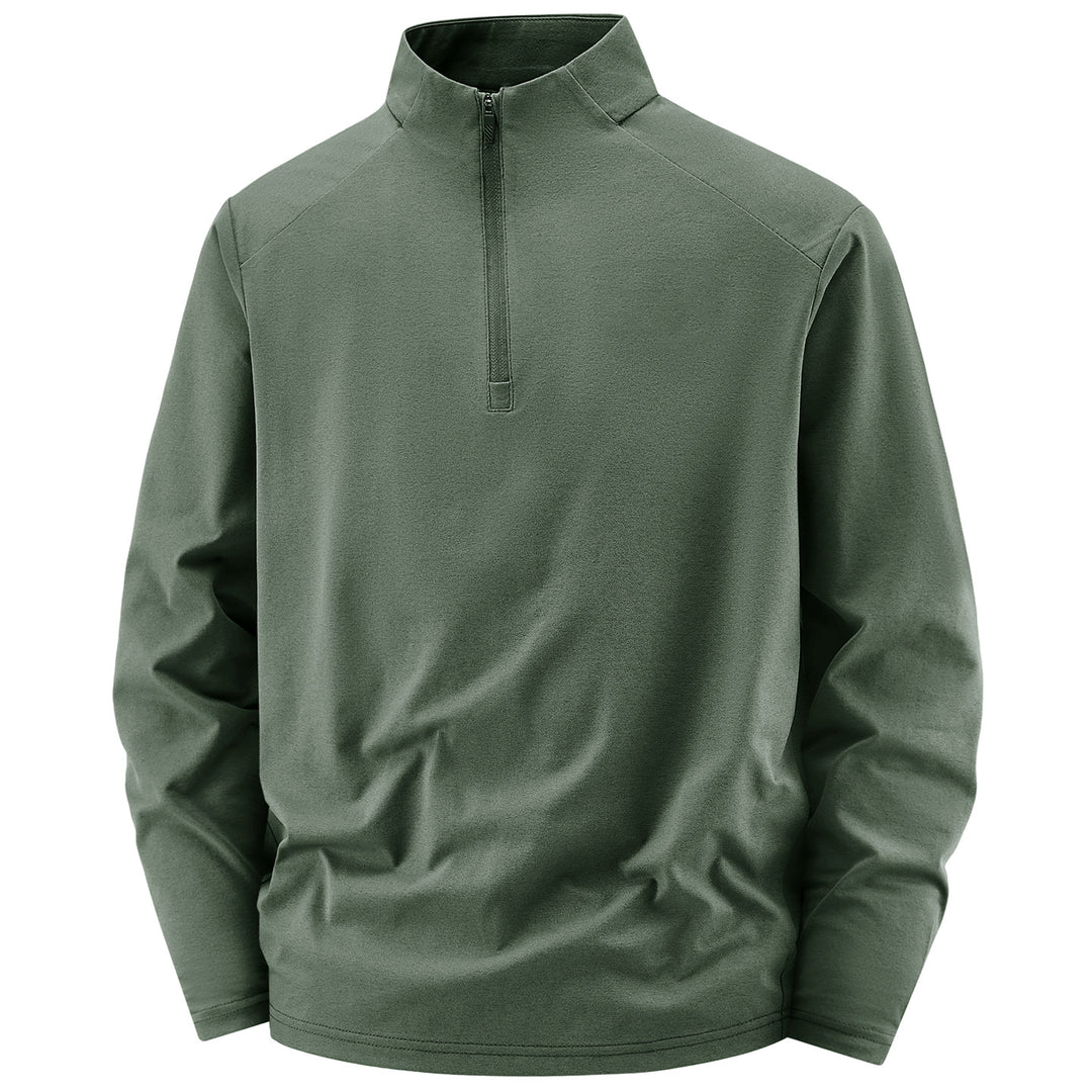 Herren Langarm-Halbreißverschluss-Performance-Pullover mit Stehkragen und technischem Stretch Echoarchiv