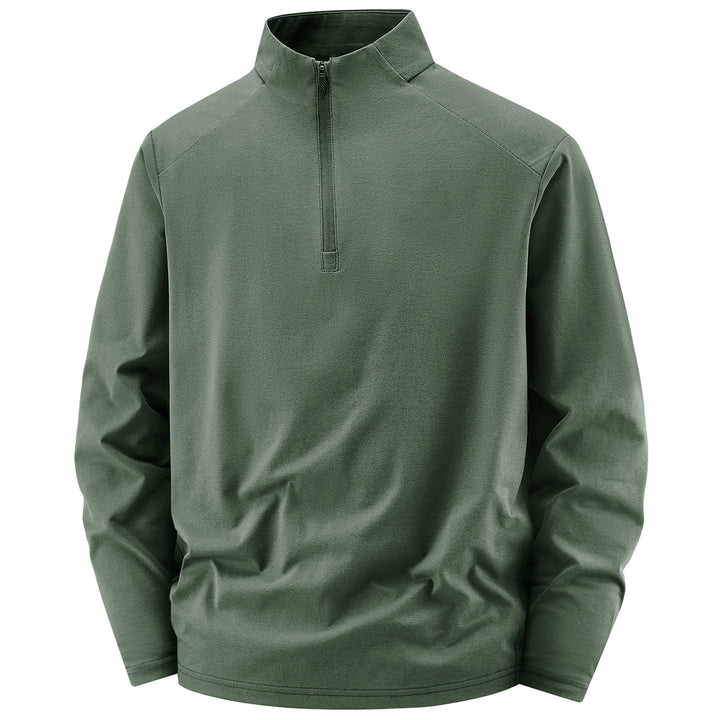 Herren Langarm-Halbreißverschluss-Performance-Pullover mit Stehkragen und technischem Stretch Echoarchiv