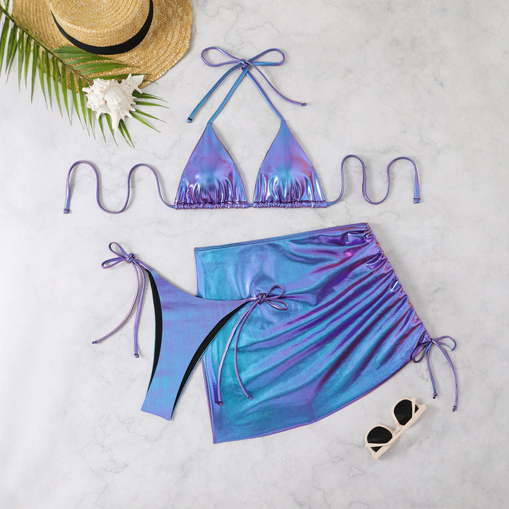 Damen Bikini mit verstellbarem Triangeloberteil und trendiger Raffung Echo Archiv
