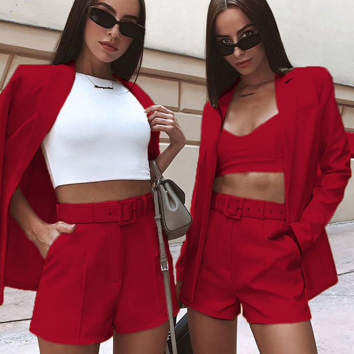 Damen Elegantes Zweiteiliges Blazer‑Shorts‑Set mit tailliertem Reversblazer und High‑Waist Shorts – Valéne