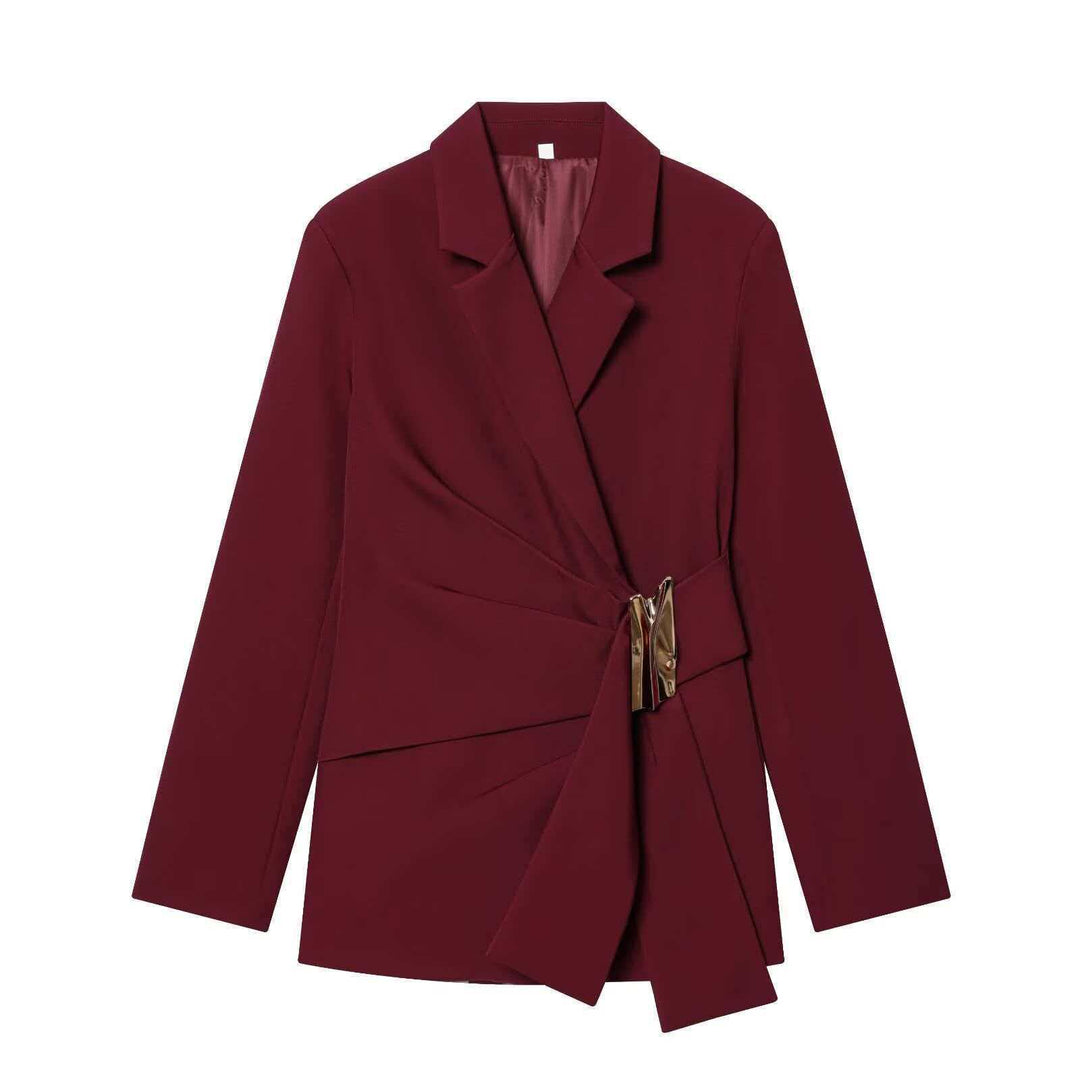 Damen nan elegante High‑Waist Weitbein-Anzughose mit flachem Bund und verdeckter Naht Echo Archiv