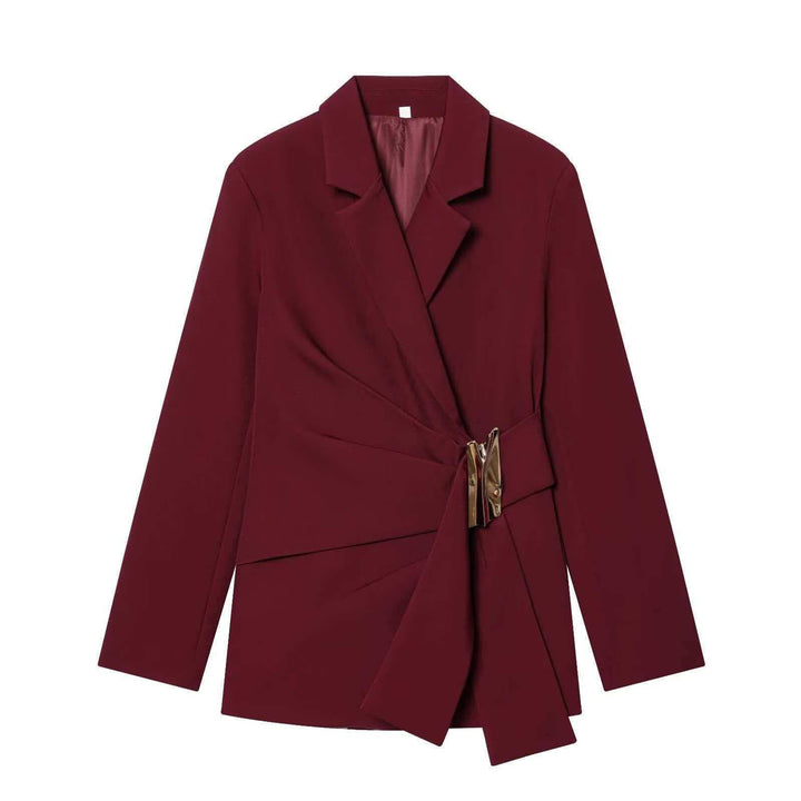 Damen nan elegante High‑Waist Weitbein-Anzughose mit flachem Bund und verdeckter Naht Echo Archiv