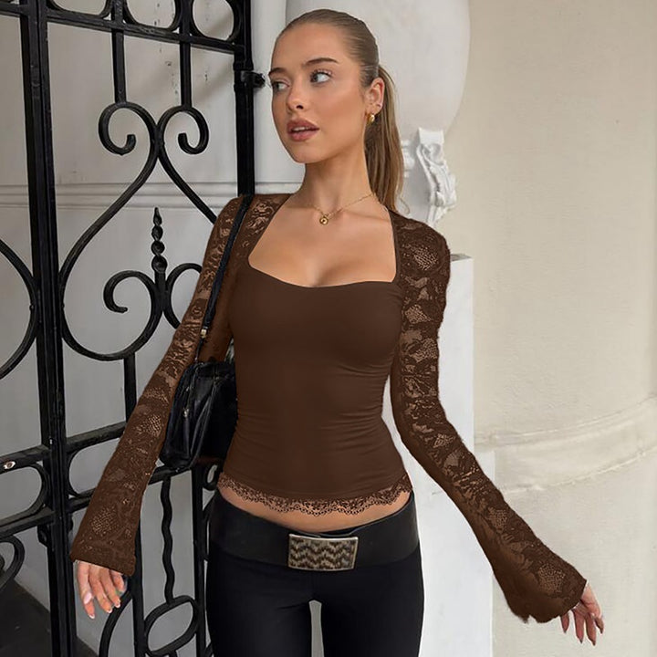 Damen Elegantes Oberteil mit Spitzendetails Echo Archiv