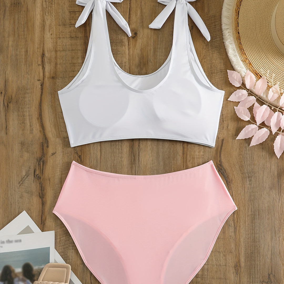Damen Crop-Top-Bikini-Set mit verspielten Schleifen Echo Archiv
