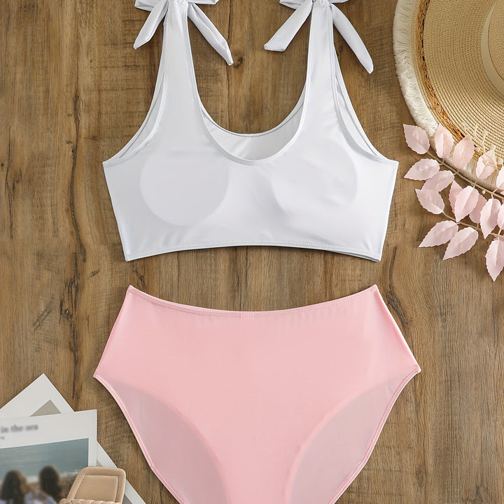 Damen Crop-Top-Bikini-Set mit verspielten Schleifen Echo Archiv