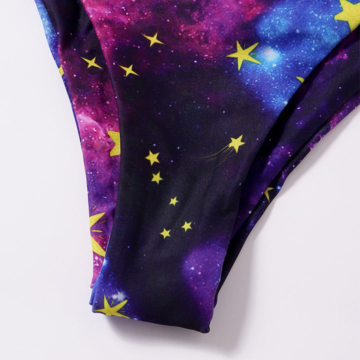 Damen Bikiniset mit verspieltem Knotendesign und galaktischem Muster Echo Archiv