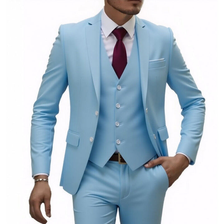 Herren nan dreiteiliges Slim-Fit Anzugset mit Weste, schmalem Revers und taillierter Silhouette Echo Archiv