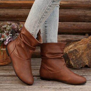 Damen modische Stiefeletten mit elegantem Rüschendesign und weichem Obermaterial Echoarchiv