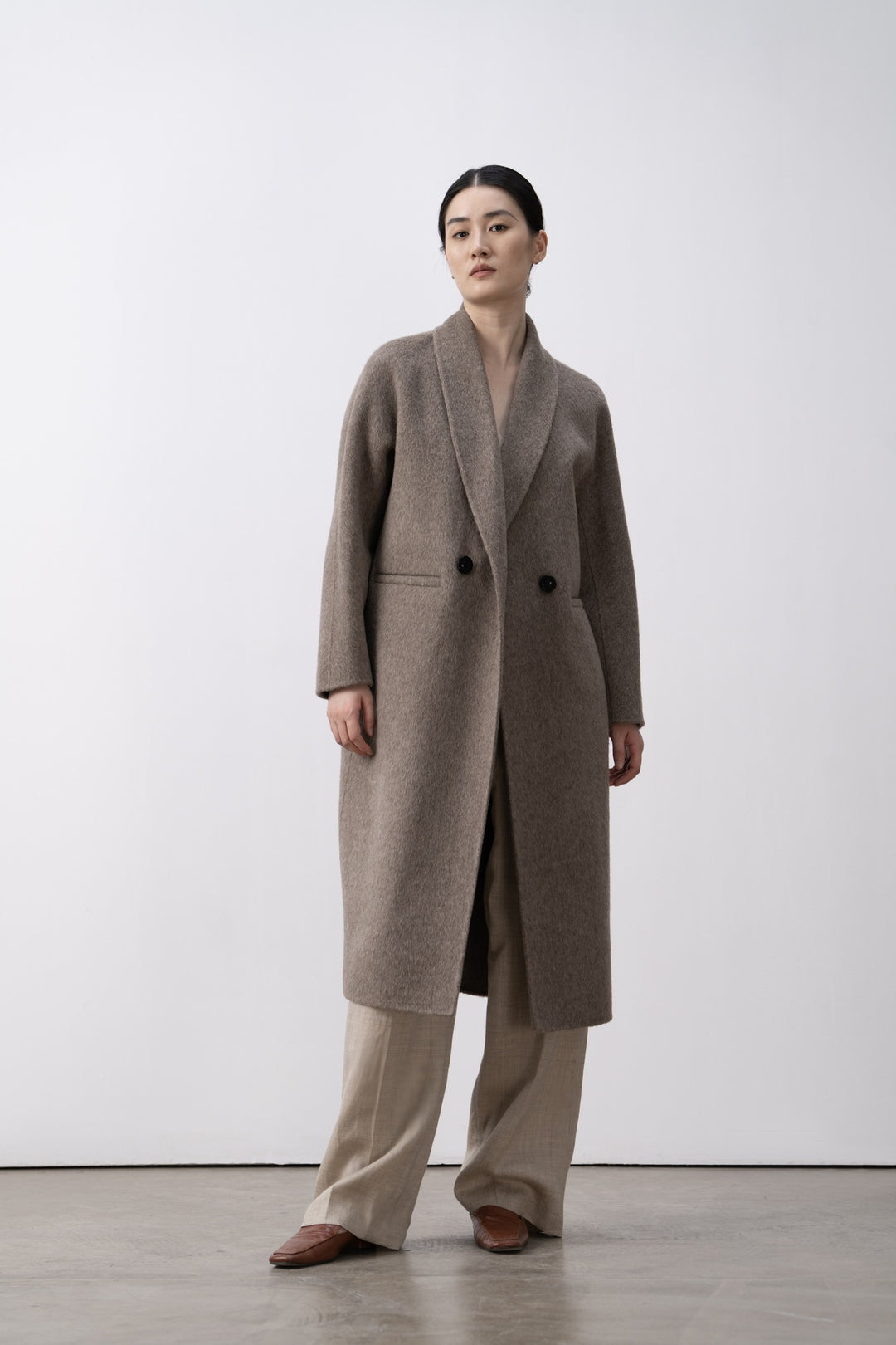 Damen Klassischer Oversized Wollmix Mantel Echoarchiv