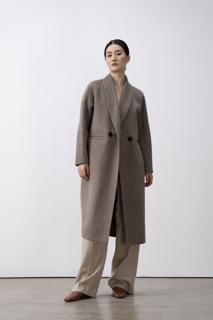 Damen Klassischer Oversized Wollmix Mantel Echoarchiv