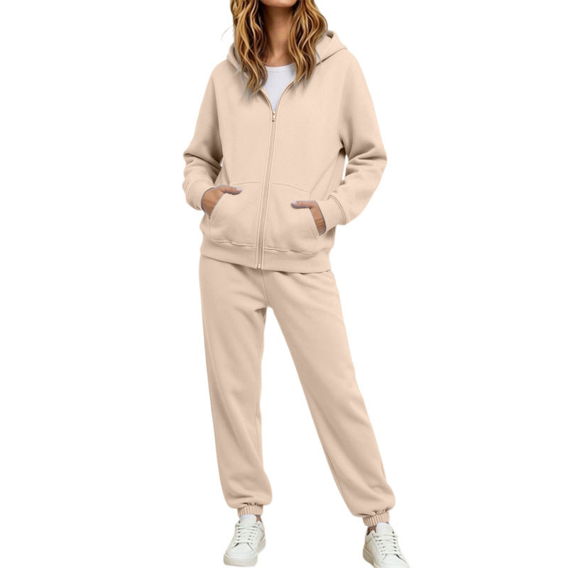 Damen Komfortabler Kapuzenpullover und Jogginghose Set Echoarchiv