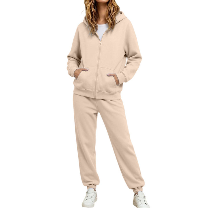 Damen Komfortabler Kapuzenpullover und Jogginghose Set Echoarchiv
