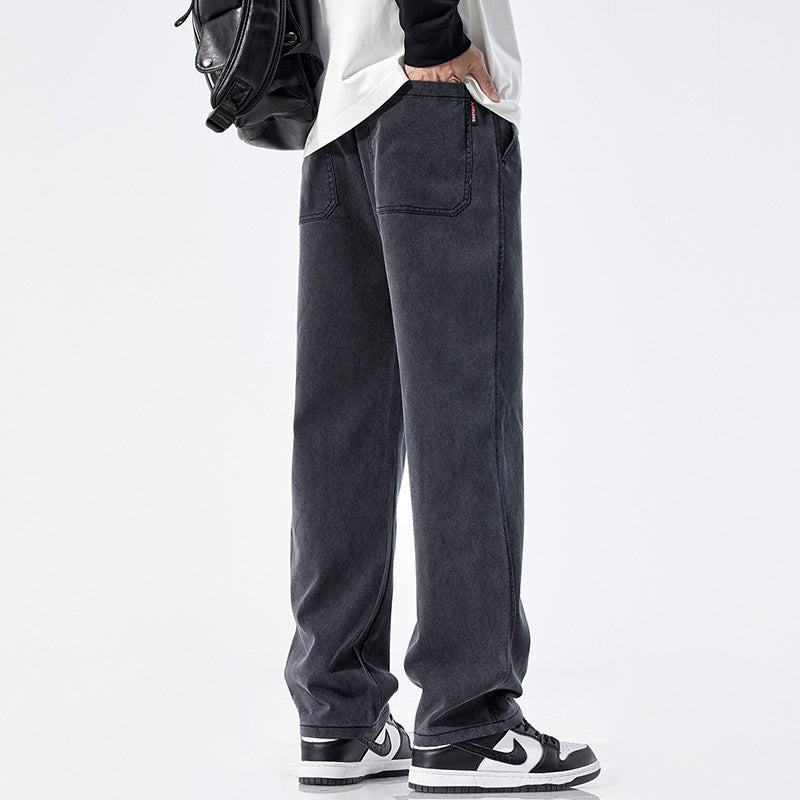 Herren Locker geschnittene Jeanshose mit Vintage-Waschung und geradem Bein Echo Archiv