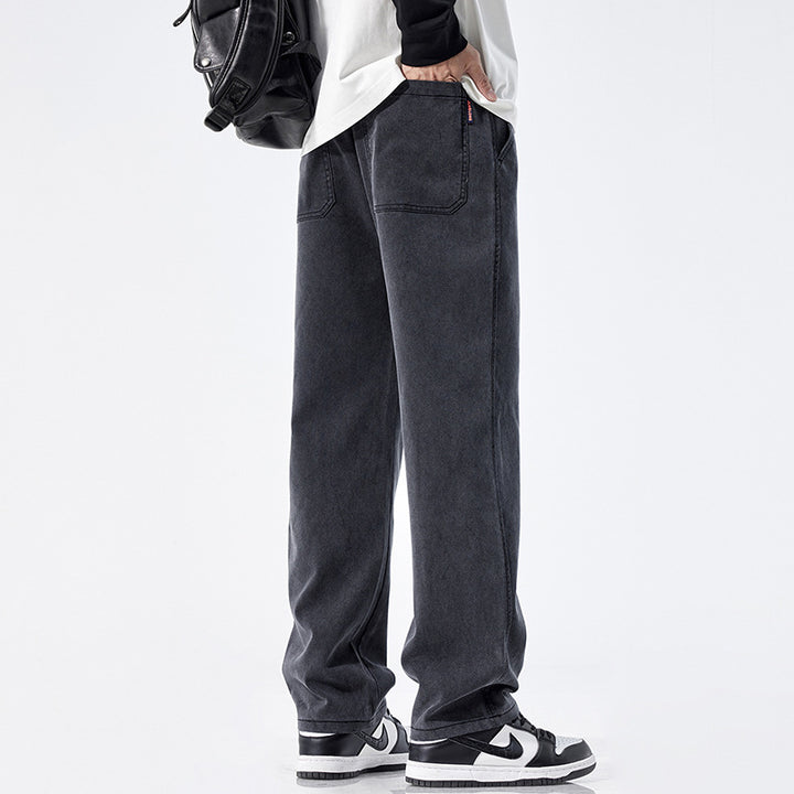 Herren Locker geschnittene Jeanshose mit Vintage-Waschung und geradem Bein Echo Archiv