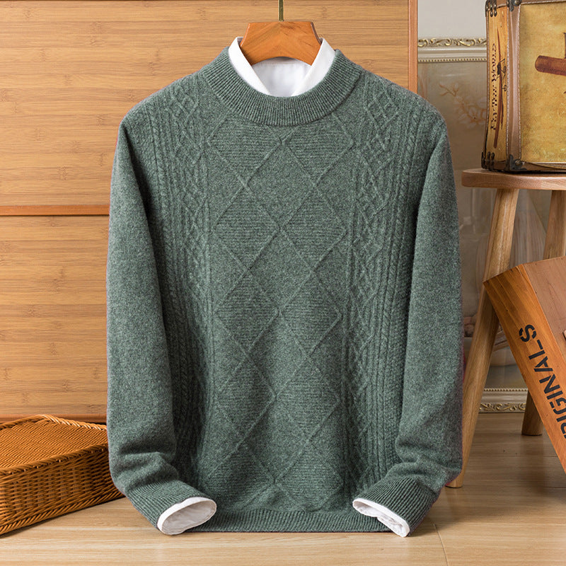 Herren hochwertiger Strickpullover mit diamantartigem Muster Echoarchiv