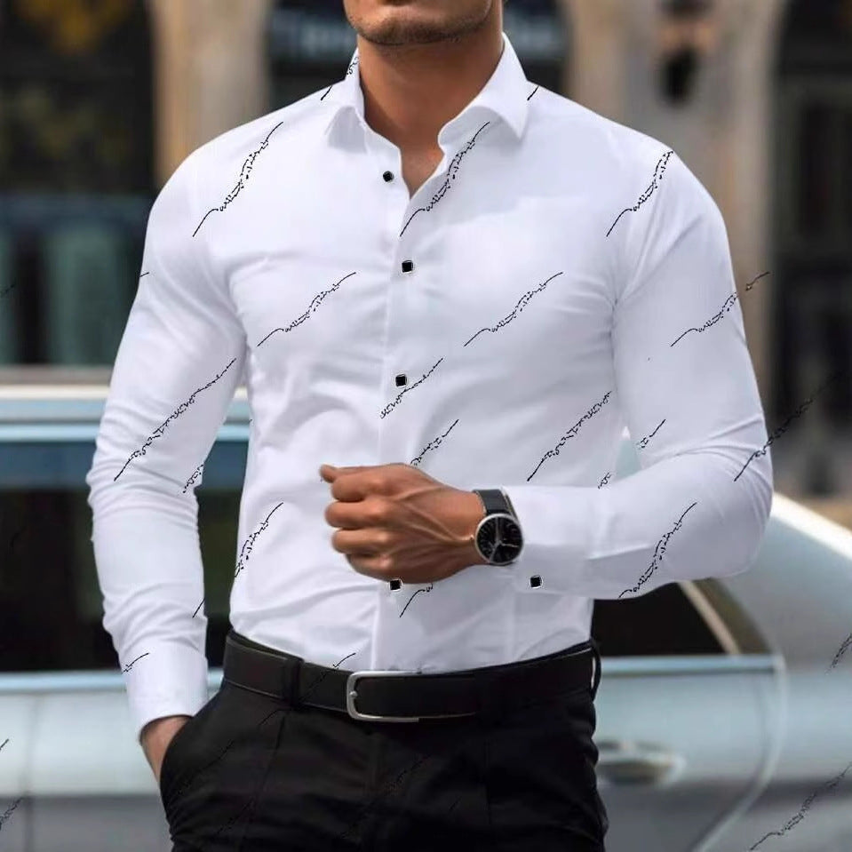 Herren elegante Hemden mit modischem Druck Echoarchiv