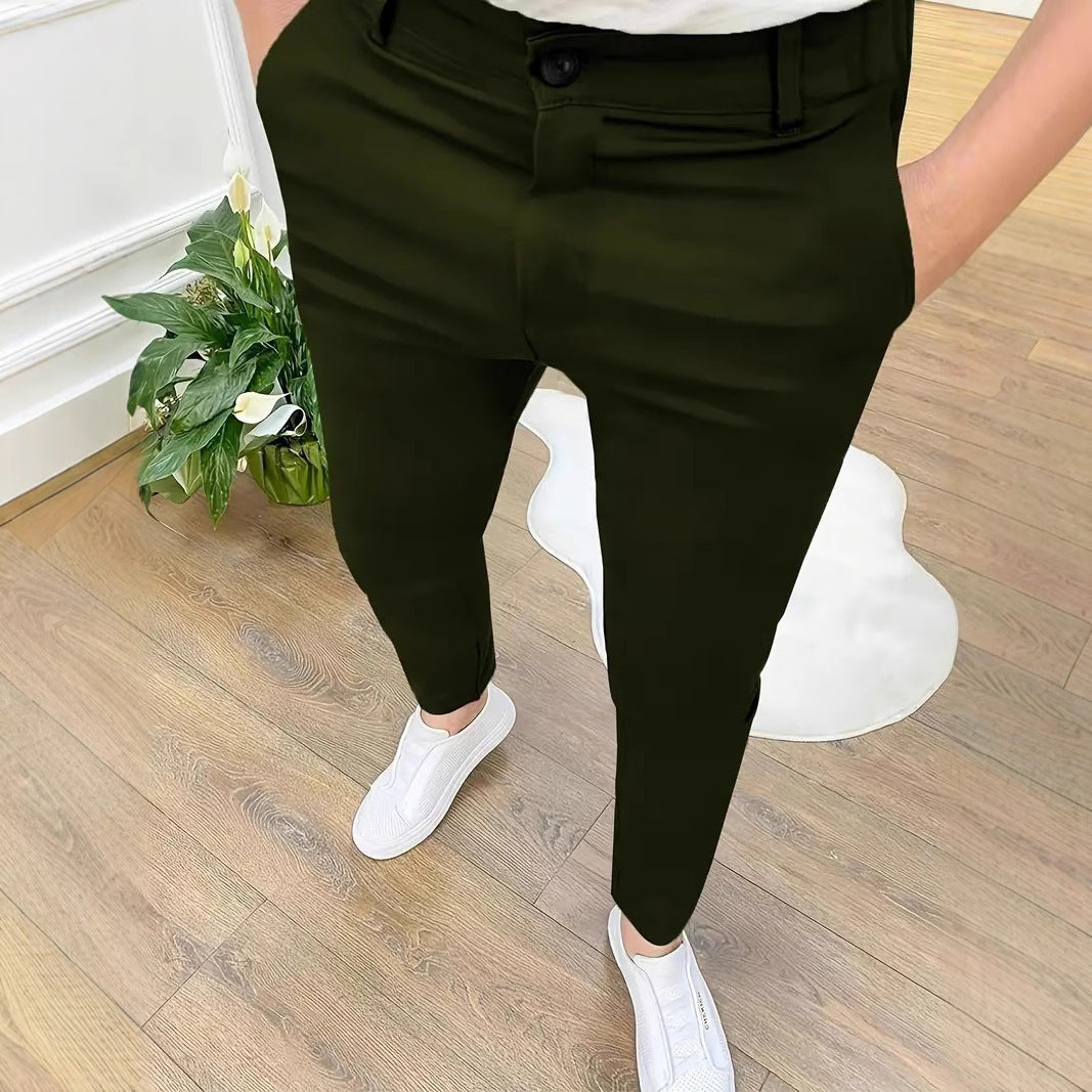 Herren Elegante Slim-Fit Anzughose aus hochwertigem Gewebe Echoarchiv