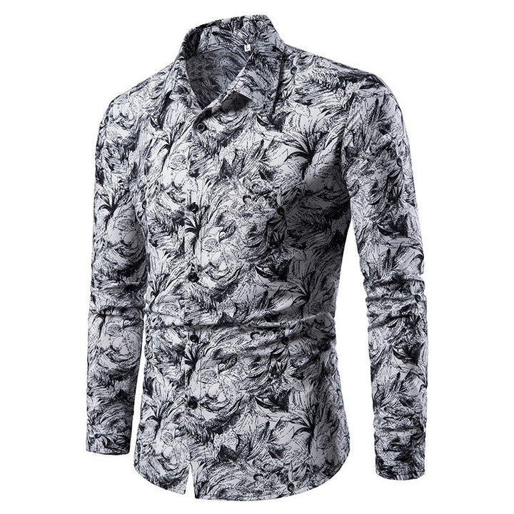 Herren Bluse mit kreativem floralem Muster Echoarchiv