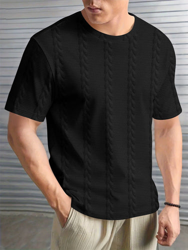 Herren lässiges T-Shirt mit strukturiertem Design Echoarchiv