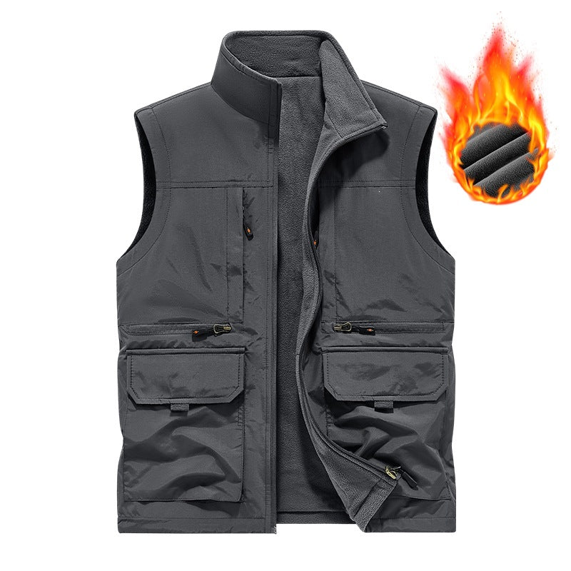Herren Gefütterte Utility‑Weste mit wärmendem Fleece‑Innenfutter, winddicht & Multifach‑Taschen Echo Archiv