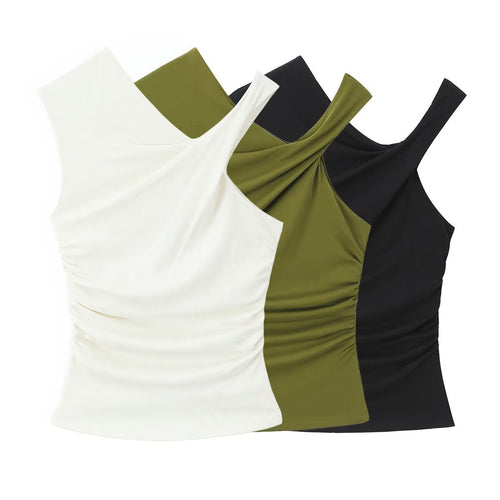 Damen ärmelloses Top mit asymmetrischem Schnitt und elegantem Faltenwurf Echo Archiv