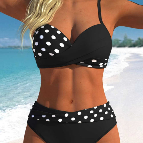 Damen Bikini-Set mit croppenden Oberteil und hohem Taillenschnitt Echo Archiv