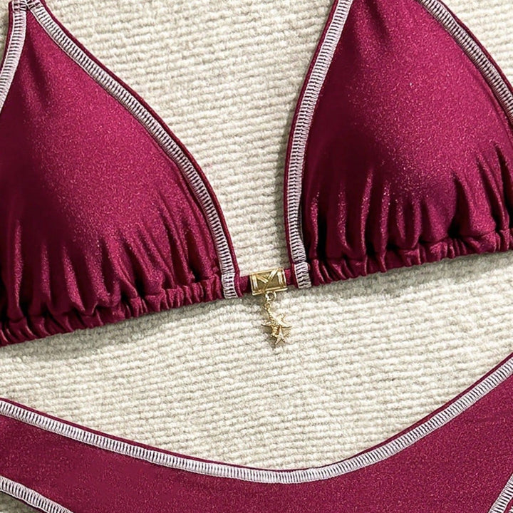 Damen Triangel-Bikini mit feinen Kontrastnähten Echo Archiv