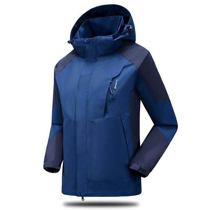 Herren Wasser- und winddichte Softshell‑Outdoorjacke mit verstellbarer Kapuze und Reißverschlusstaschen Echoarchiv
