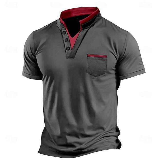 Herren Poloshirt mit kurzer Knopfleiste und Brusttasche Echoarchiv