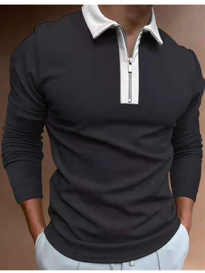 Herren Sweatshirt mit modernem Halbzipper und stilvollem Polokragen Echoarchiv