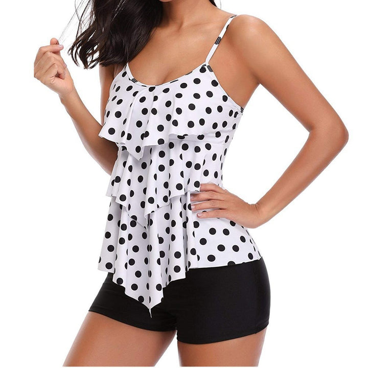 Damen Schwimmloche Tankini mit mehrlagigem Rüschendesign Echo Archiv