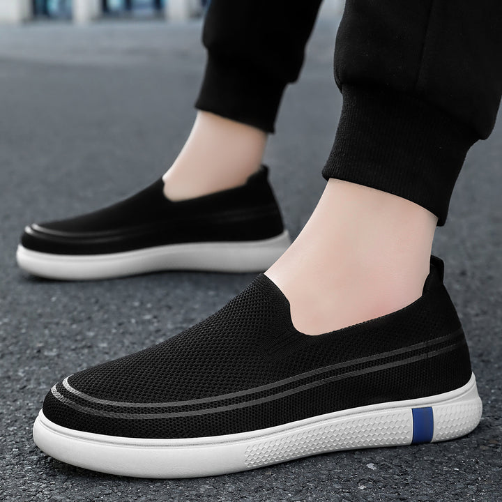 Herren nan nahtloser Strick-Slip-On Freizeit-Sneaker mit atmungsaktivem 3D-Mesh und stoßdämpfender EVA-Flexsohle Echo Archiv