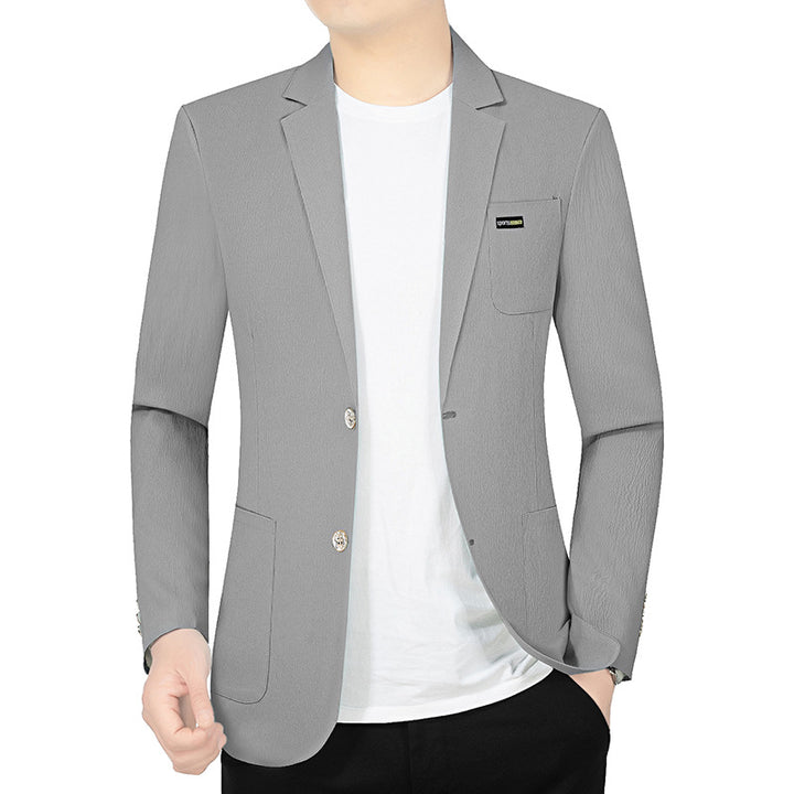 Herren Modernes Stretch Business-Sakko mit schmalem Schnitt und aufgesetzten Taschen – Tianoro