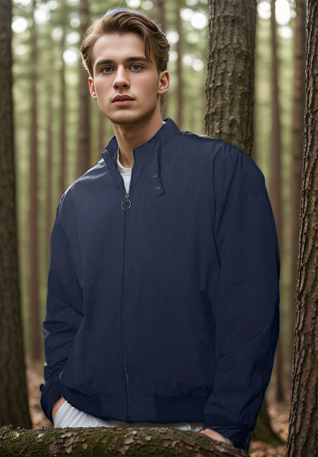 Herren leichte Übergangsjacke mit hohem Kragen und praktischen Eingrifftaschen Echoarchiv