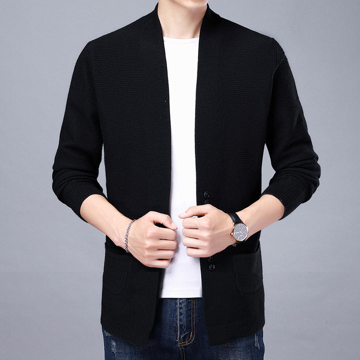 Herren Strickjacke mit lässigem Schalkragen und aufgesetzten Taschen Echoarchiv