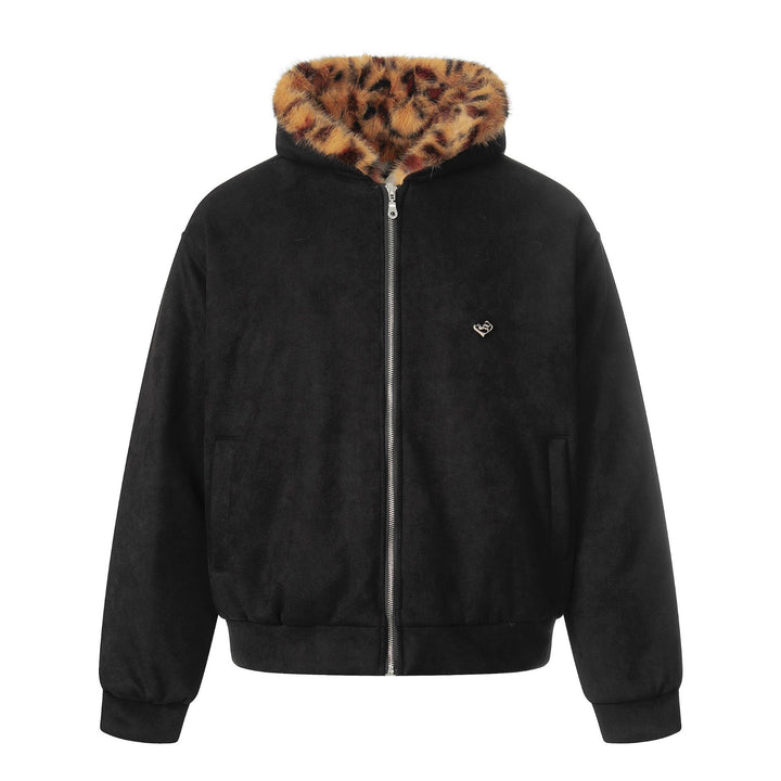 Damen Kuscheliger Samt‑Bomber mit leo‑gefüttertem Kragen und elastischem Saum Echoarchiv