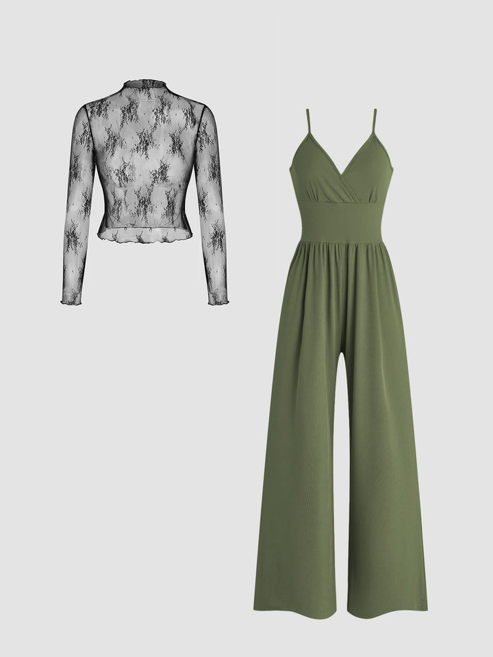 Damen elegantes und figurbetontes Jumpsuit-Set Echoarchiv