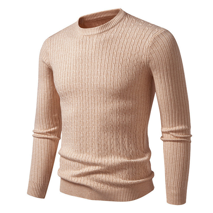 Herren modischer Strickpullover mit strukturiertem Zopfdesign Echoarchiv