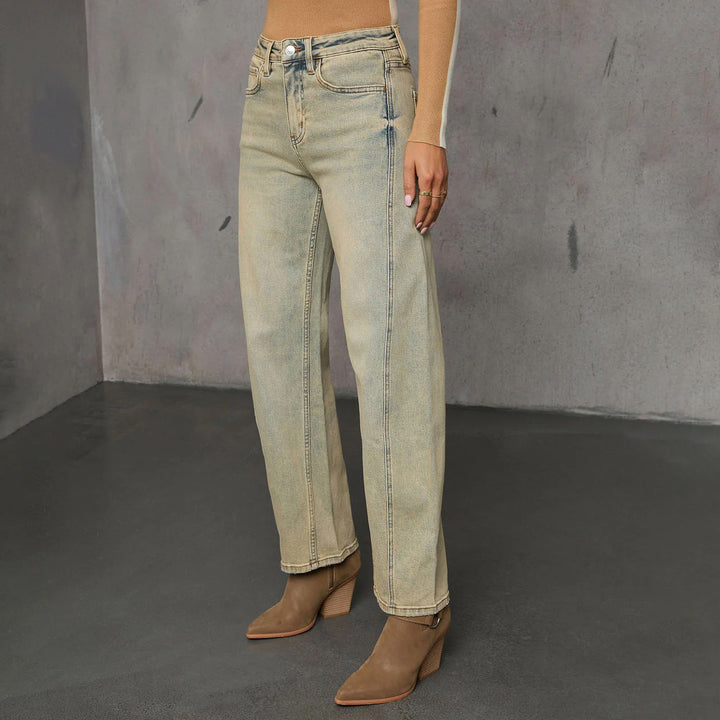 Damen High-Waist Culotte-Jeans mit sichtbarer Vordernaht Echo Archiv