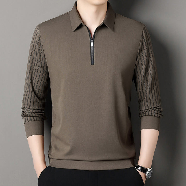 Herren Poloshirt mit doppeltem Stehkragen und atmungsaktiven Einsätzen Echoarchiv